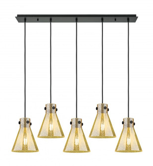 Newton Cone - 5 Light - 40 inch - Matte Black - Linear Pendant (3442|125-410-1PS-BK-G411-8ME)