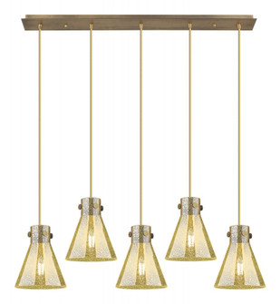 Newton Cone - 5 Light - 40 inch - Brushed Brass - Linear Pendant (3442|125-410-1PS-BB-G411-8ME)