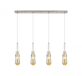 Milan - 4 Light - 48 inch - Brushed Satin Nickel - Linear Pendant (3442|124-452-1P-SN-G452-4ME)