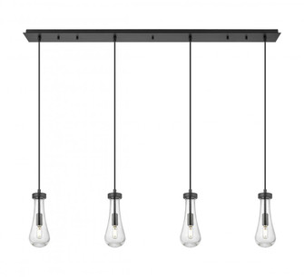 Owego - 4 Light - 49 inch - Brushed Matte Black - Linear Pendant (3442|124-451-1P-BK-G451-4SDY)