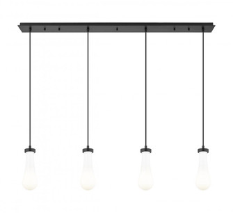 Owego - 4 Light - 49 inch - Brushed Matte Black - Linear Pendant (3442|124-451-1P-BK-G451-4GWH)