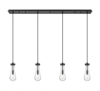 Owego - 4 Light - 49 inch - Matte Black - Linear Pendant (3442|124-451-1P-BK-G451-4CL)