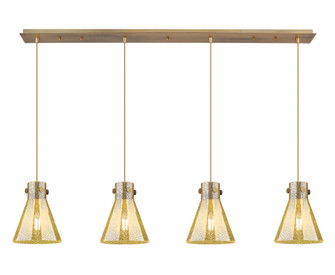 Newton Cone - 4 Light - 52 inch - Brushed Brass - Linear Pendant (3442|124-410-1PS-BB-G411-8ME)