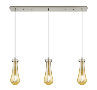 Owego - 3 Light - 37 inch - Brushed Satin Nickel - Linear Pendant (3442|123-451-1P-SN-G451-4ME)