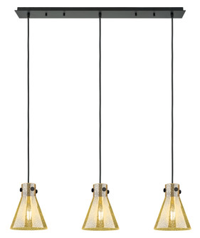 Newton Cone - 3 Light - 40 inch - Matte Black - Linear Pendant (3442|123-410-1PS-BK-G411-8ME)