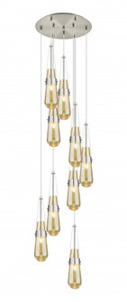 Milan - 9 Light - 19 inch - Brushed Satin Nickel - Multi Pendant (3442|119-452-1P-SN-G452-4ME)