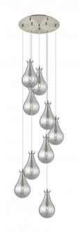 Owego - 9 Light - 19 inch - Brushed Satin Nickel - Multi Pendant (3442|119-451-1P-SN-G451-7SM)