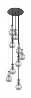 Owego - 9 Light - 19 inch - Matte Black - Multi Pendant (3442|119-451-1P-BK-G451-7SM)