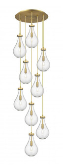 Owego - 9 Light - 19 inch - Brushed Brass - Multi Pendant (3442|119-451-1P-BB-G451-7CL)