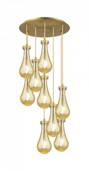 Owego - 9 Light - 19 inch - Brushed Brass - Multi Pendant (3442|119-451-1P-BB-G451-5ME)