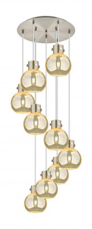 Newton Sphere - 9 Light - 22 inch - Brushed Satin Nickel - Cord hung - Multi Pendant (3442|119-410-1PS-SN-G410-8ME)