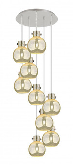 Newton Sphere - 9 Light - 22 inch - Polished Nickel - Cord hung - Multi Pendant (3442|119-410-1PS-PN-G410-8ME)