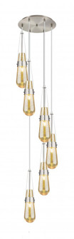 Milan - 6 Light - 15 inch - Brushed Satin Nickel - Multi Pendant (3442|116-452-1P-SN-G452-4ME)