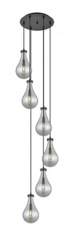 Owego - 6 Light - 16 inch - Matte Black - Multi Pendant (3442|116-451-1P-BK-G451-7SM)