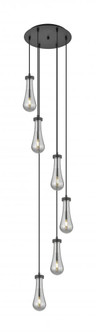 Owego - 6 Light - 16 inch - Matte Black - Multi Pendant (3442|116-451-1P-BK-G451-4SM)