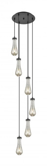 Owego - 6 Light - 16 inch - Brushed Matte Black - Multi Pendant (3442|116-451-1P-BK-G451-4ME)