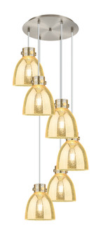 Newton Bell - 6 Light - 19 inch - Brushed Satin Nickel - Multi Pendant (3442|116-410-1PS-SN-G412-8ME)