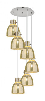 Newton Bell - 6 Light - 19 inch - Polished Nickel - Multi Pendant (3442|116-410-1PS-PN-G412-8ME)