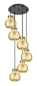 Newton Sphere - 6 Light - 19 inch - Matte Black - Cord hung - Multi Pendant (3442|116-410-1PS-BK-G410-8ME)