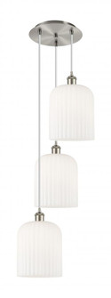 Bridal Veil - 3 Light - 12 inch - Brushed Satin Nickel - Cord Hung - Multi Pendant (3442|113B-3P-SN-G559-8GWH)