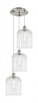 Bridal Veil - 3 Light - 12 inch - Brushed Satin Nickel - Cord Hung - Multi Pendant (3442|113B-3P-SN-G559-8CL)