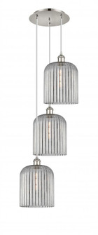 Bridal Veil - 3 Light - 12 inch - Polished Nickel - Cord Hung - Multi Pendant (3442|113B-3P-PN-G559-8SM)