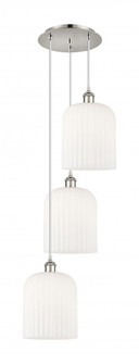 Bridal Veil - 3 Light - 12 inch - Polished Nickel - Cord Hung - Multi Pendant (3442|113B-3P-PN-G559-8GWH)