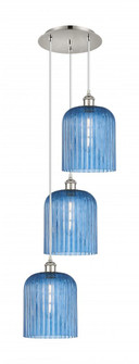 Bridal Veil - 3 Light - 12 inch - Polished Nickel - Cord Hung - Multi Pendant (3442|113B-3P-PN-G559-8BL)