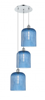 Bridal Veil - 3 Light - 12 inch - Polished Chrome - Cord Hung - Multi Pendant (3442|113B-3P-PC-G559-8BL)