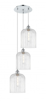 Bridal Veil - 3 Light - 12 inch - Polished Chrome - Cord Hung - Multi Pendant (3442|113B-3P-PC-G559-8CL)