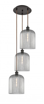 Bridal Veil - 3 Light - 12 inch - Oil Rubbed Bronze - Cord Hung - Multi Pendant (3442|113B-3P-OB-G559-8SM)