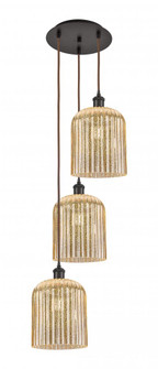 Bridal Veil - 3 Light - 12 inch - Oil Rubbed Bronze - Cord Hung - Multi Pendant (3442|113B-3P-OB-G559-8ME)