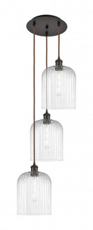 Bridal Veil - 3 Light - 12 inch - Oil Rubbed Bronze - Cord Hung - Multi Pendant (3442|113B-3P-OB-G559-8CL)