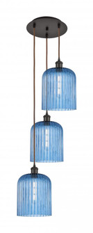 Bridal Veil - 3 Light - 12 inch - Oil Rubbed Bronze - Cord Hung - Multi Pendant (3442|113B-3P-OB-G559-8BL)