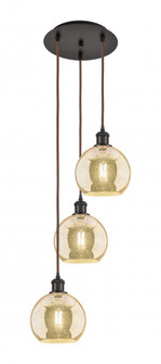 Athens - 3 Light - 15 inch - Oil Rubbed Bronze - Cord Hung - Multi Pendant (3442|113B-3P-OB-G128-8)