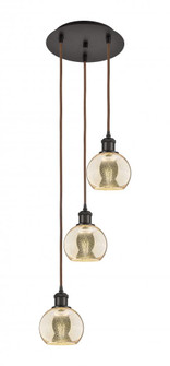 Athens - 3 Light - 12 inch - Oil Rubbed Bronze - Cord Hung - Multi Pendant (3442|113B-3P-OB-G128-6)