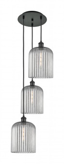 Bridal Veil - 3 Light - 12 inch - Matte Black - Cord Hung - Multi Pendant (3442|113B-3P-BK-G559-8SM)