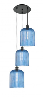 Bridal Veil - 3 Light - 12 inch - Matte Black - Cord Hung - Multi Pendant (3442|113B-3P-BK-G559-8BL)