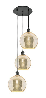 Athens - 3 Light - 17 inch - Matte Black - Cord Hung - Multi Pendant (3442|113B-3P-BK-G128-10)