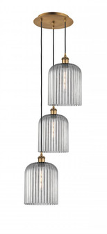 Bridal Veil - 3 Light - 12 inch - Brushed Brass - Cord Hung - Multi Pendant (3442|113B-3P-BB-G559-8SM)