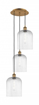 Bridal Veil - 3 Light - 12 inch - Brushed Brass - Cord Hung - Multi Pendant (3442|113B-3P-BB-G559-8CL)