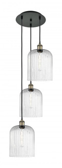 Bridal Veil - 3 Light - 12 inch - Black Antique Brass - Cord Hung - Multi Pendant (3442|113B-3P-BAB-G559-8SDY)
