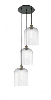 Bridal Veil - 3 Light - 12 inch - Black Antique Brass - Cord Hung - Multi Pendant (3442|113B-3P-BAB-G559-8CL)