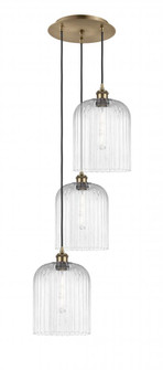 Bridal Veil - 3 Light - 12 inch - Antique Brass - Cord Hung - Multi Pendant (3442|113B-3P-AB-G559-8CL)