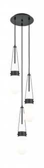 Milan - 3 Light - 12 inch - Matte Black - Multi Pendant (3442|113-452-1P-BK-G452-4GWH)