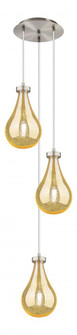 Owego - 3 Light - 13 inch - Brushed Satin Nickel - Multi Pendant (3442|113-451-1P-SN-G451-7ME)