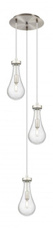Owego - 3 Light - 13 inch - Brushed Satin Nickel - Multi Pendant (3442|113-451-1P-SN-G451-5SDY)