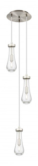 Owego - 3 Light - 13 inch - Brushed Satin Nickel - Multi Pendant (3442|113-451-1P-SN-G451-4SDY)