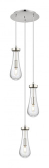 Owego - 3 Light - 13 inch - Polished Nickel - Multi Pendant (3442|113-451-1P-PN-G451-4CL)