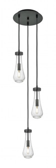 Owego - 3 Light - 13 inch - Brushed Matte Black - Multi Pendant (3442|113-451-1P-BK-G451-4SDY)